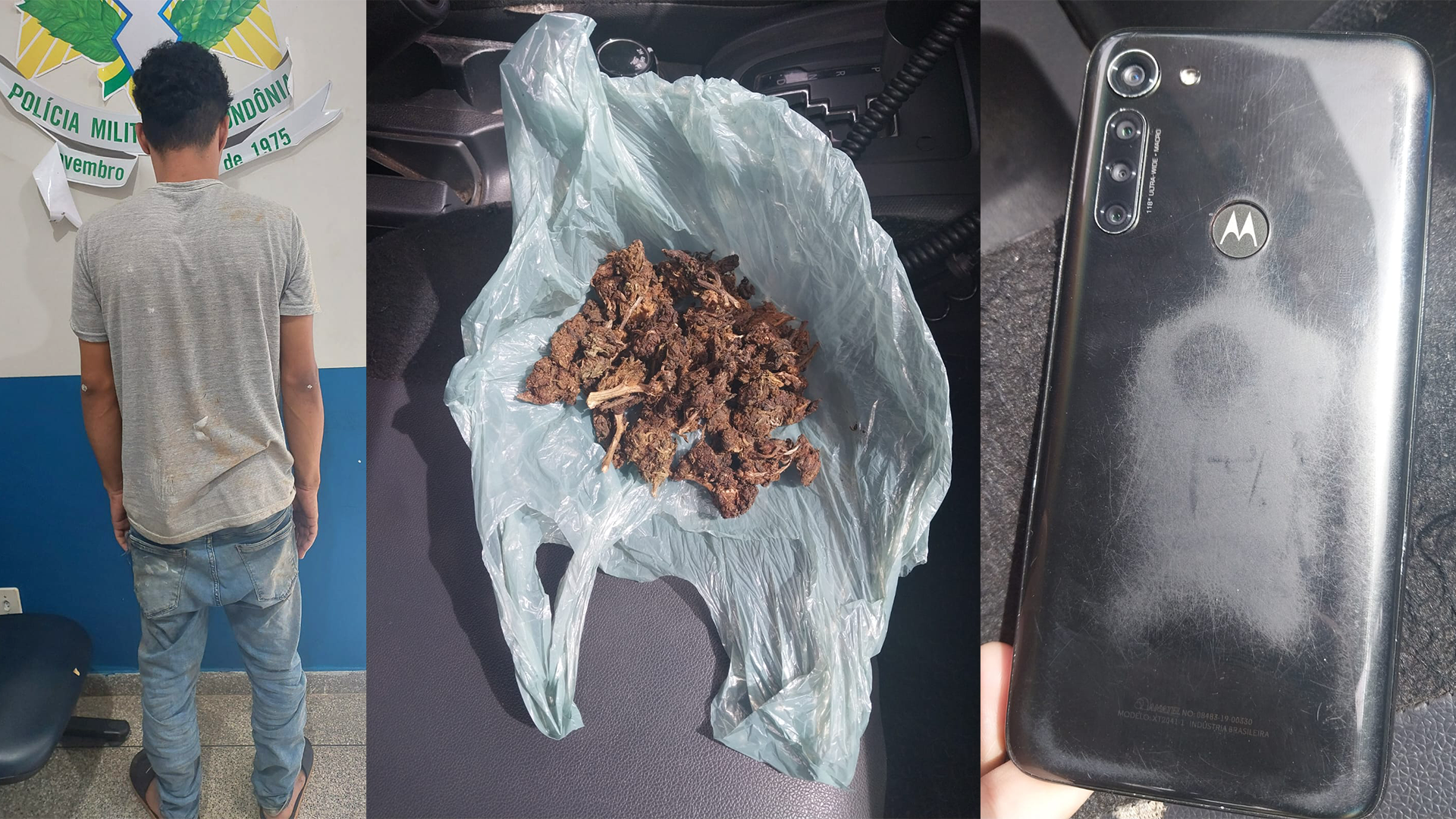 PM NTENSIFICA COMBATE AO TRÁFICO E PRENDE SUSPEITO COM DROGAS E CELULAR FURTADO EM OURO PRETO DO OESTE