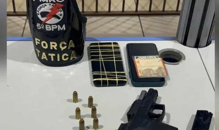 Polícia Militar apreende pistola.40 com numeração raspada e munições na zona leste da capital