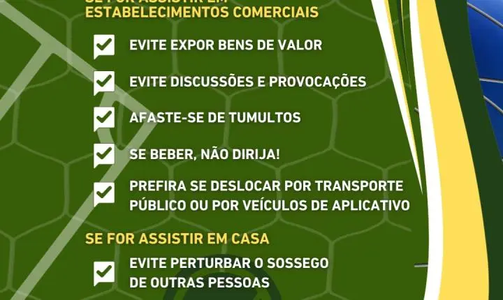 Polícia Militar dá dicas para torcer pelo Brasil com segurança
